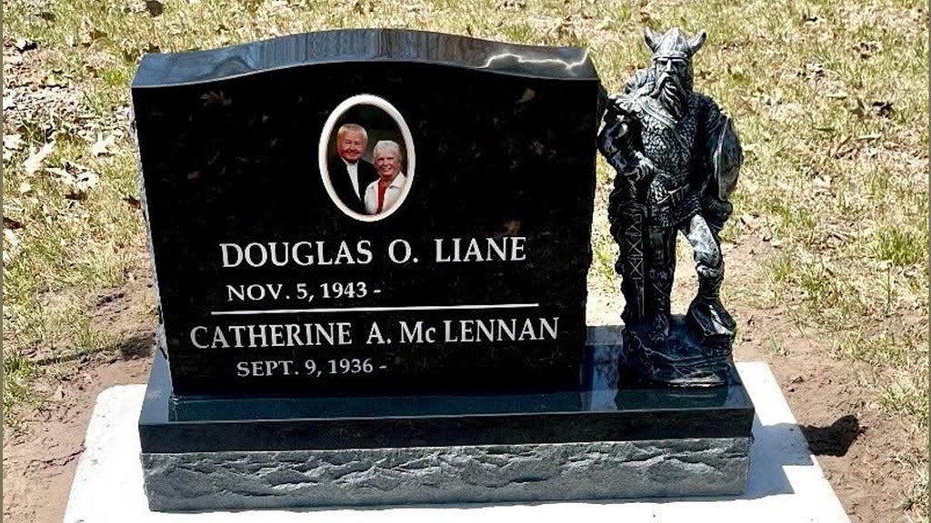 Viking statue stolen from gravestone in cemetery on Lac Mille Lacs, sheriff says — WCCO / CBS Minnesota, Hopkins Community news