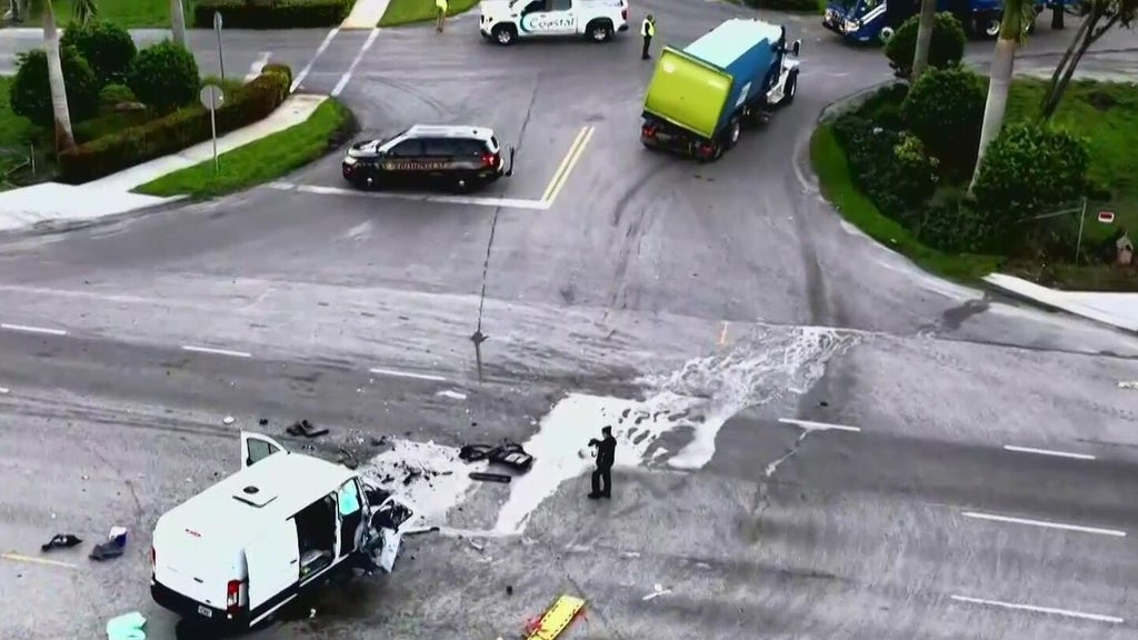 3 injured in violent Davie crash involving van, recycling truck, police say — CBS Miami, Hopkins Health news