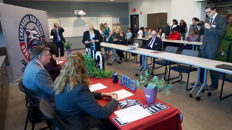 Killeen high school hosts signing ceremony for jailer program students — KCEN (Central Texas), Hopkins Schools news