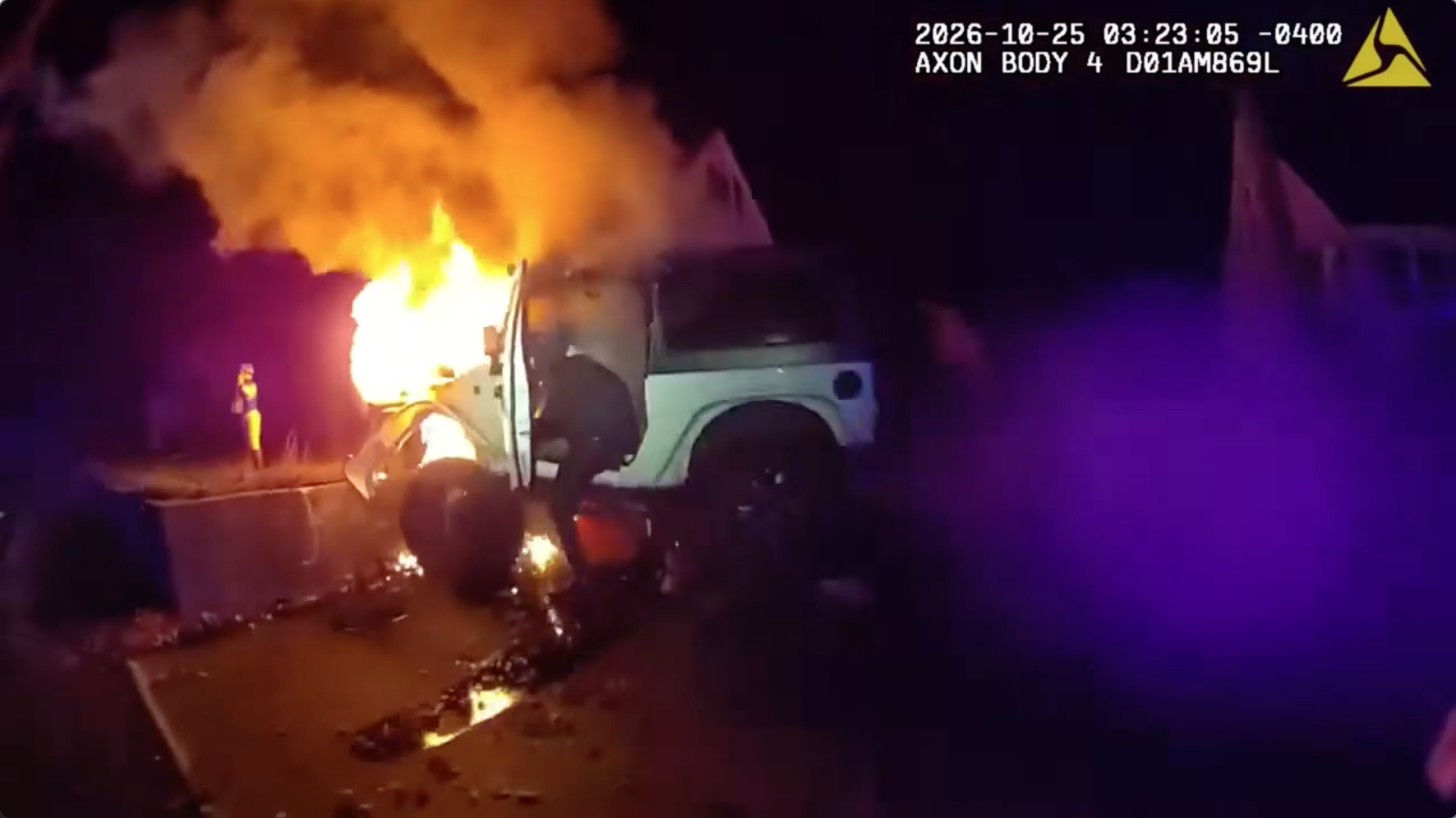 Bodycam video shows police rescuing man from burning Jeep after crash; driver facing multiple charges — FOX 9, Hopkins Community news